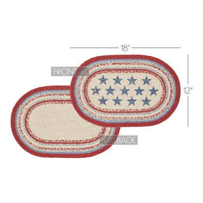 Celebration Americana Jute Oval Placemat 12" x 18"
