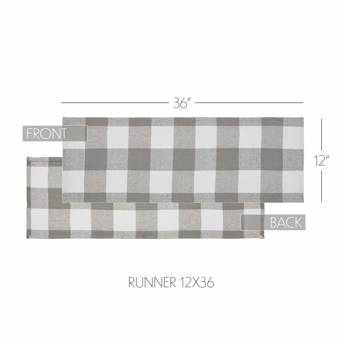 Annie Buffalo Check Grey 36" Table Runner