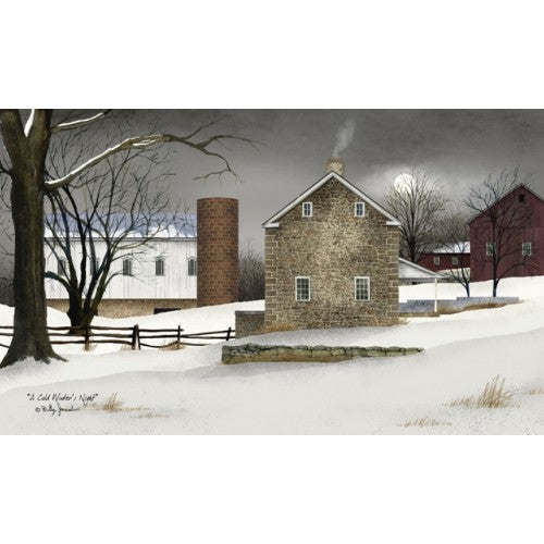 💙 A Cold Winter's Night Billy Jacobs Canvas Art 12" x 20"
