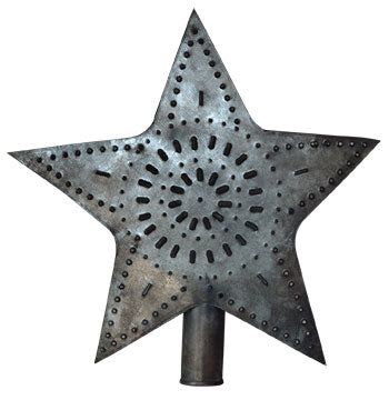 💙 Punched Tin Star Tree Topper 5.5" H