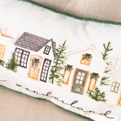 Winter Wonderland Cozy Winter Cottages Lumbar Pillow