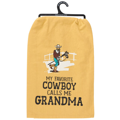 My Favorite Cowboy Calls Me Grandma Kitchen Towel