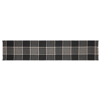 Eston Black Tan Plaid Table Runner 12" x 60"