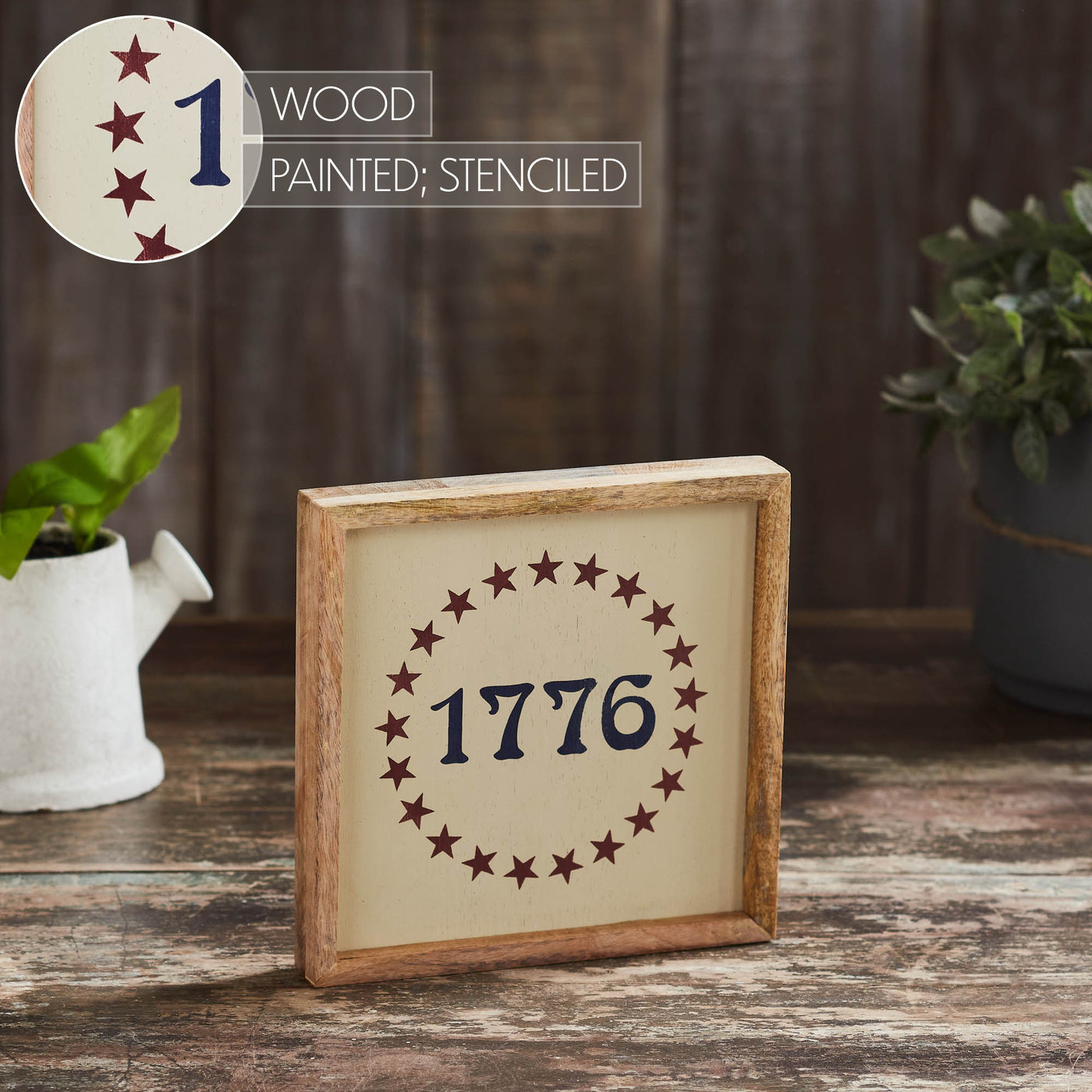 1776 Stars 7" Americana Wooden Sign