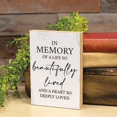 A Life So Beautifully Lived 8" Wooden Block