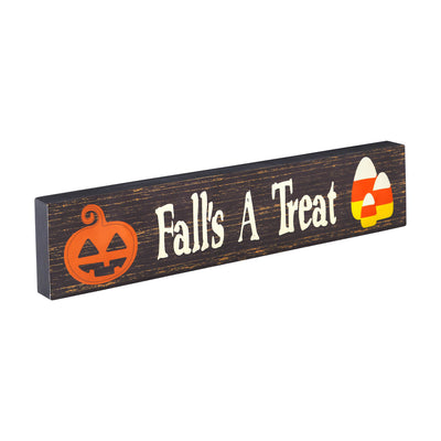 Fall's A Treat Candy Corn and Jack O' Lantern 14" Sitter Sign
