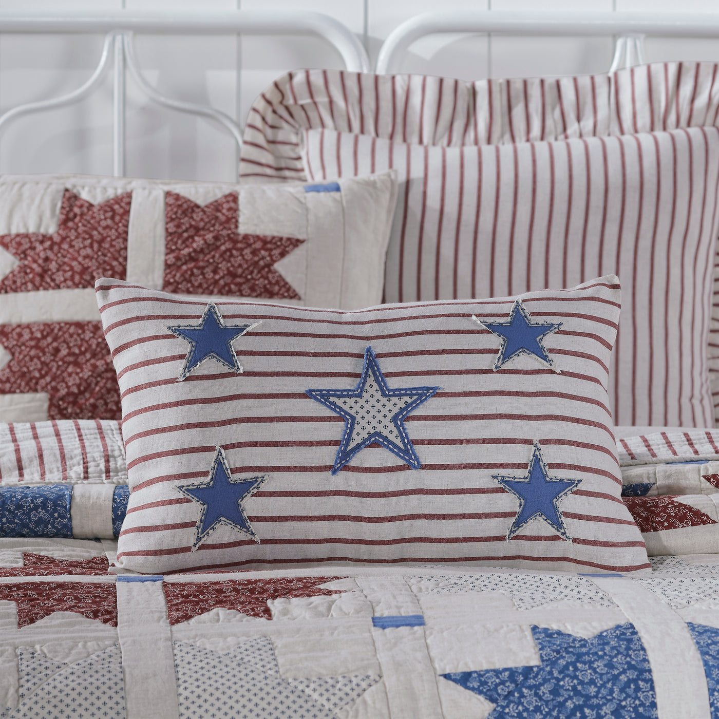 Americana Celebration Star Applique Accent Pillow
