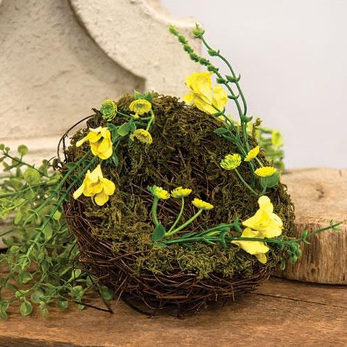 💙 Moss & Vine Buttercup Faux Bird Nest
