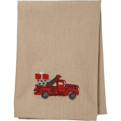 Set of 4 Christmas Red Truck With Tree Napkin Set