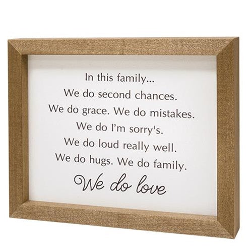 In This Family We Do Love Framed Sentiment Print 9.5"
