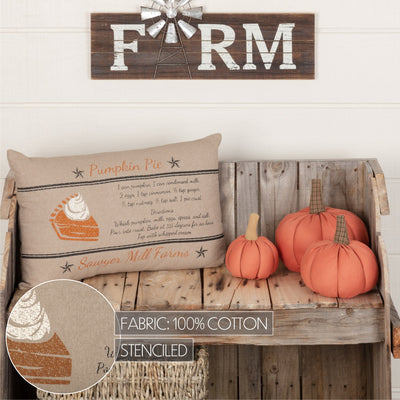 Pumpkin Pie Recipe Pillow 14'' x 22''