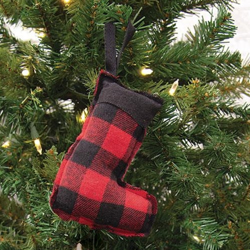 Buffalo Check Stocking Fabric Ornament