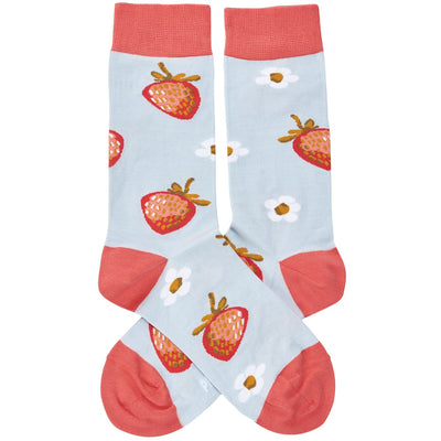 Strawberry and Daisy Fun Novelty Socks