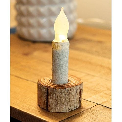 Birch-Look Resin Taper Candle Holder