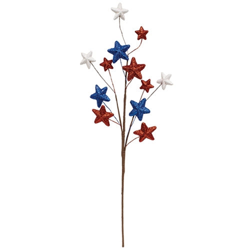 Set of 3 Sparkle Americana Star Spray