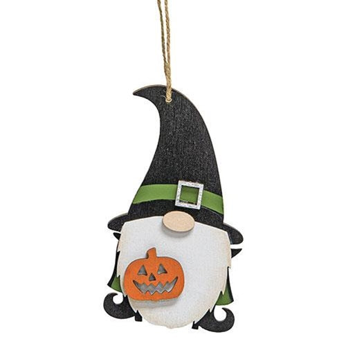 Witch Gnome & Jack O' Lantern Ornament