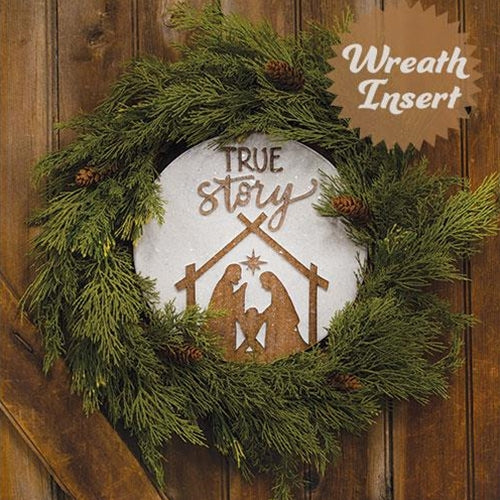 True Story Nativity Silhouette Wreath Insert