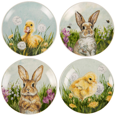 Spring Friends Stoneware 6" Plate Set