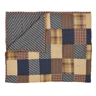 Patriotic Patch Quilted Throw 50" x 60"