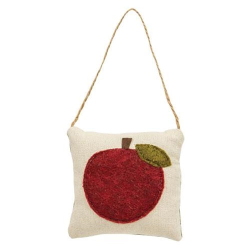 Apple Applique Fabric Pillow Ornament