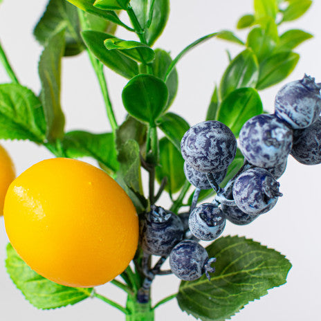 💙 Blueberries and Lemons with Greenery 10" Faux Pick