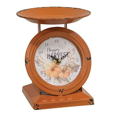 Vintage-Style Happy Harvest Old Town Scale Clock