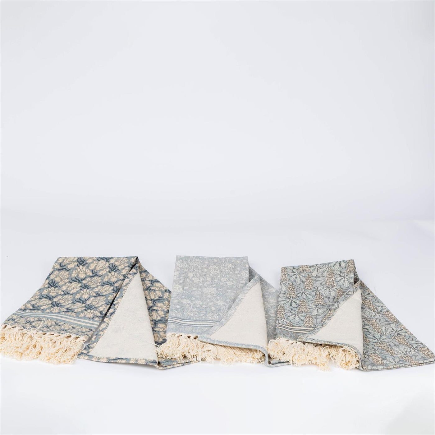 Windward Blue Print Tea Towels Set of 3