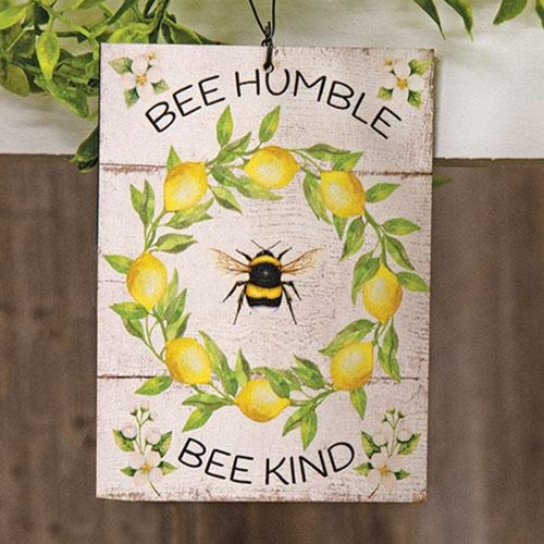 Bee Humble Bee Kind Lemon Wreath Ornament