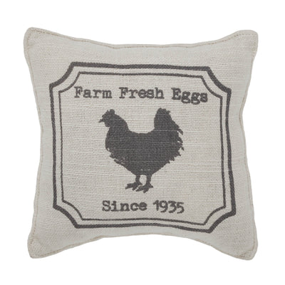 Farm Fresh Eggs Chicken Silhouette 6" Small Accent Pillow