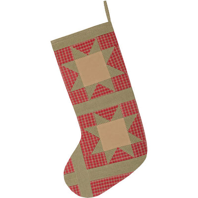 Dolly Star Red Patch Christmas Stocking 20"