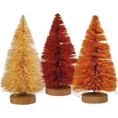 💙 Set of 3 Fall Colored Bottle Brush Tree Set