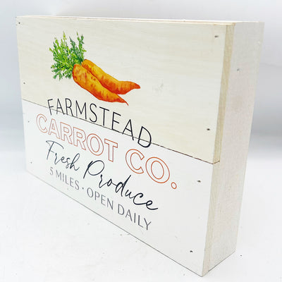 Farmstead Carrots Co Wooden Box Sign