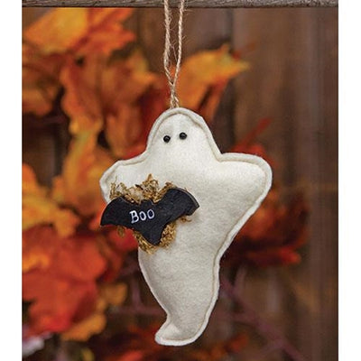 💙 Felt Boo Ghost with Bat Ornament