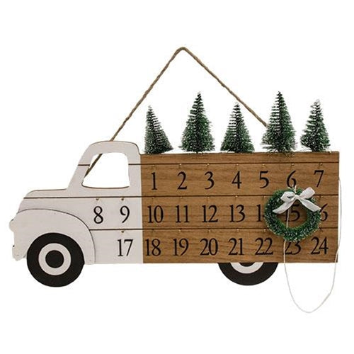 Woodland Tree Truck Perpetual Christmas Calendar Hanger