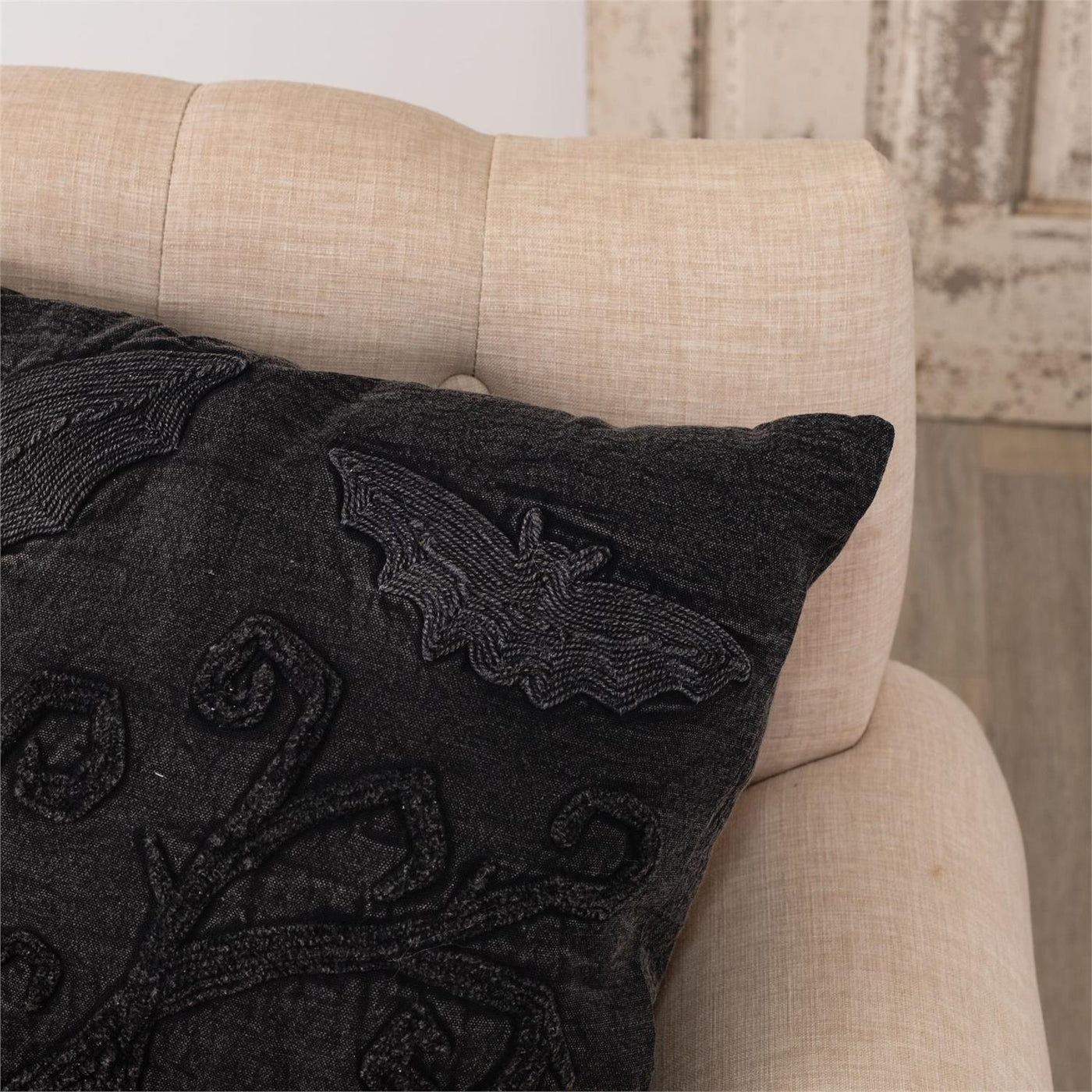 Black Halloween Scene 18" Accent Pillow