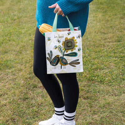 DAY 9 🐦 14 DAYS OF FEATHERED FRIENDS 🪺 Bee Happy Birds Small Daily Market Tote