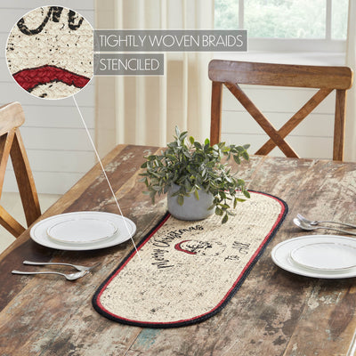 Jolly Ole Santa Jute Oval 36" Table Runner