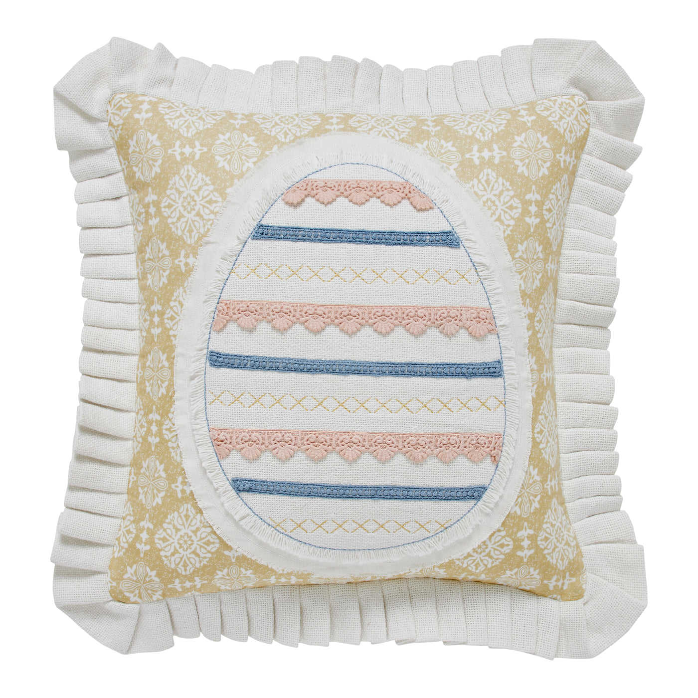 Easter Egg Applique 18" Accent Pillow