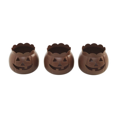 Set of 3 Bronze Jack O Lantern Votive Holders