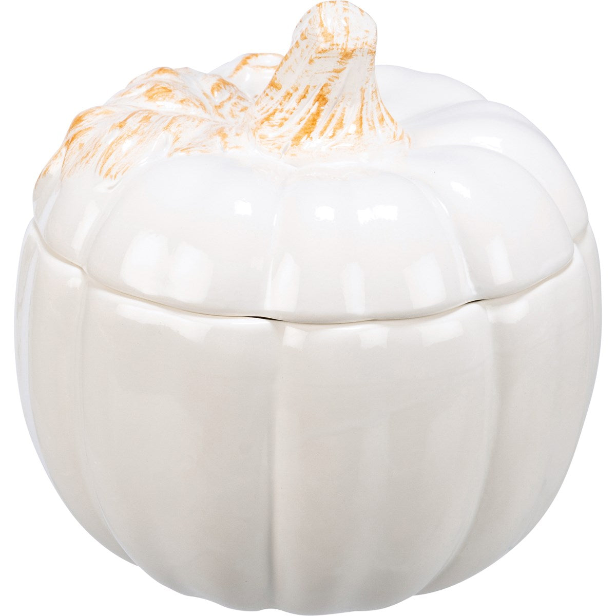 White Pumpkin Ceramic Treat Jar