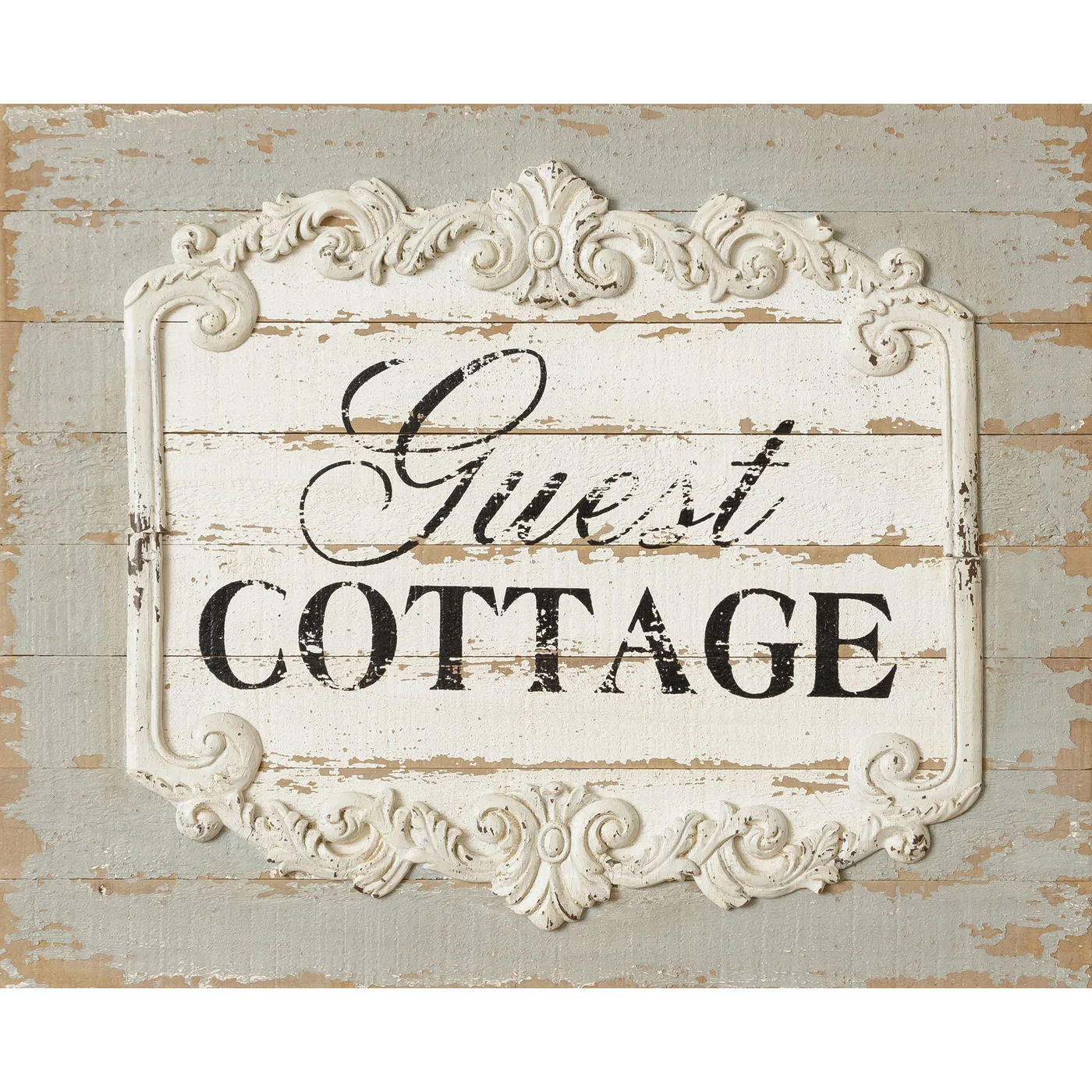 Guest Cottage Distressed 22" Wooden Sign