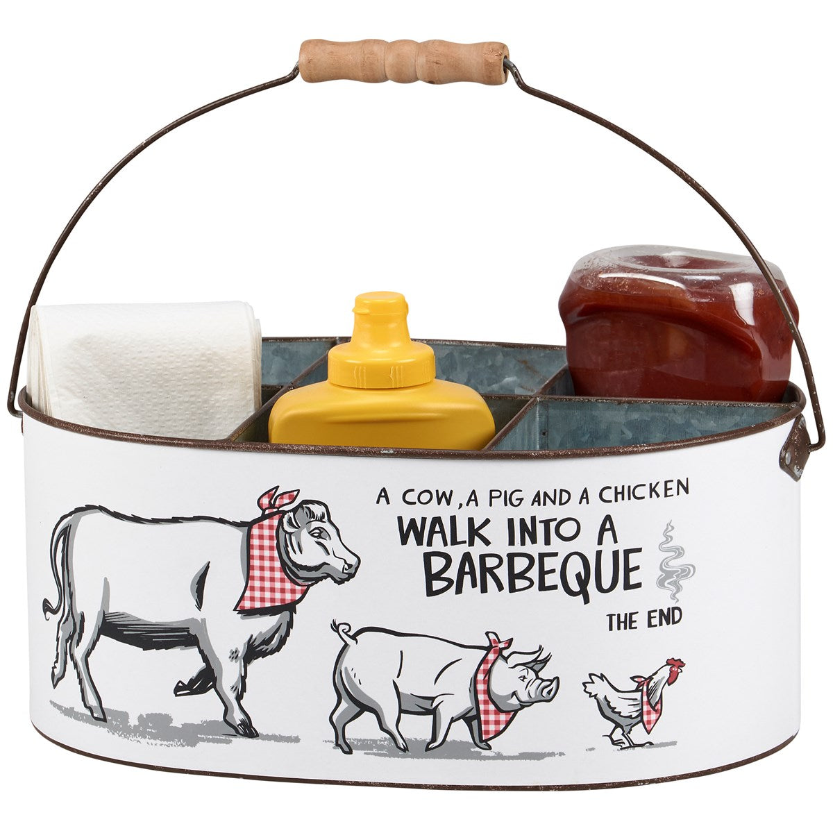 A Cow Pig and Chicken Barbeque Caddy