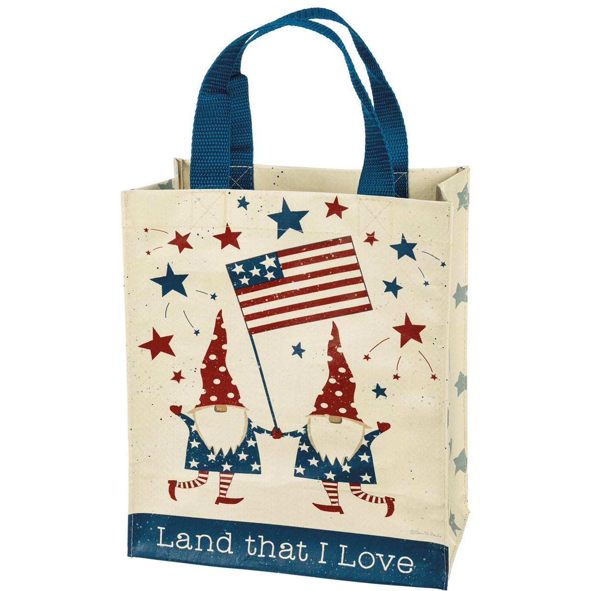 🎄God Bless America Land That I Love Small Market Tote Bag