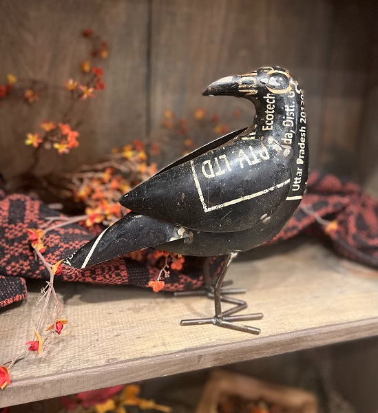 Rustic Recycled Metal Crow