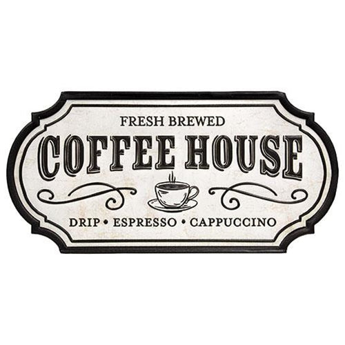 Fresh Brewed Coffee House 16.5" Metal Sign