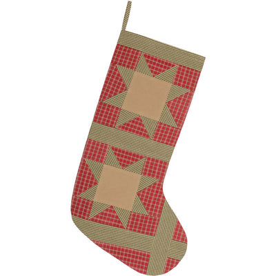 Dolly Star Red Patch Christmas Stocking 20"