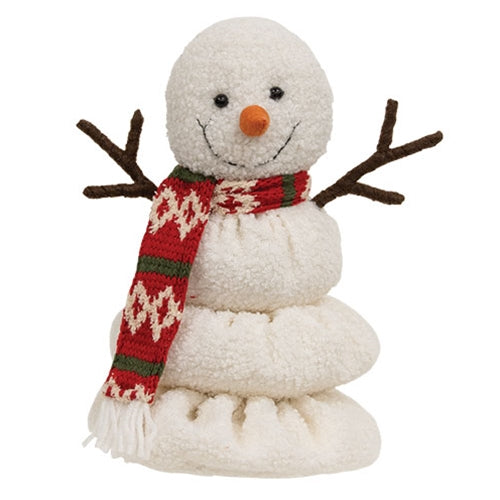 💙 Melting Snowman with Red Scarf 10" Fabric Figure
