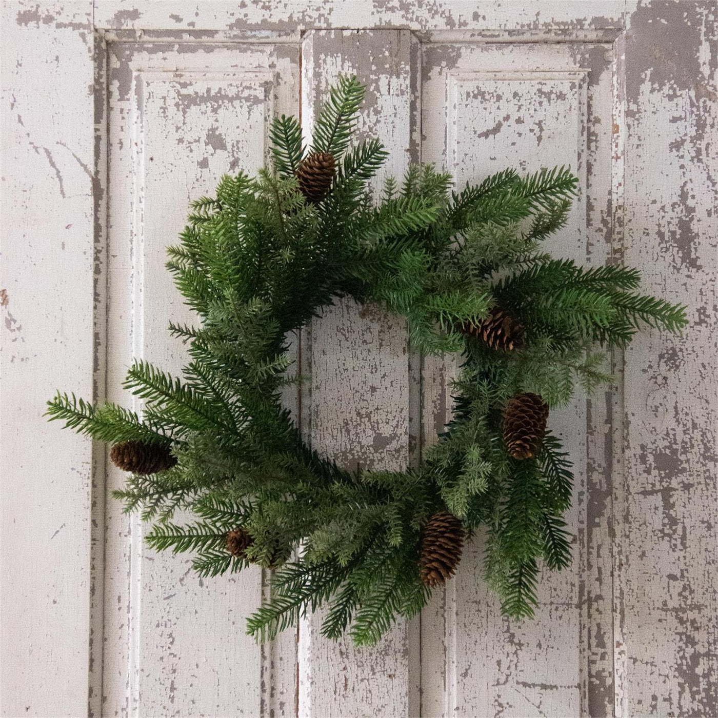 Winter Pine with Pinecones 18" Faux Evergreen Wreath