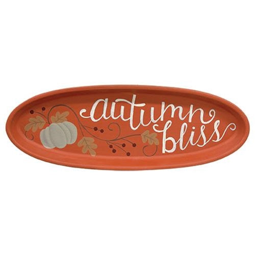 🫐 BLUEBERRY DAYS 💙 Autumn Bliss Pumpkin and Vines Decorative Oval Tray