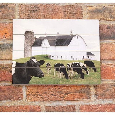 Cow Gathering and Barn Wooden Pallet Art